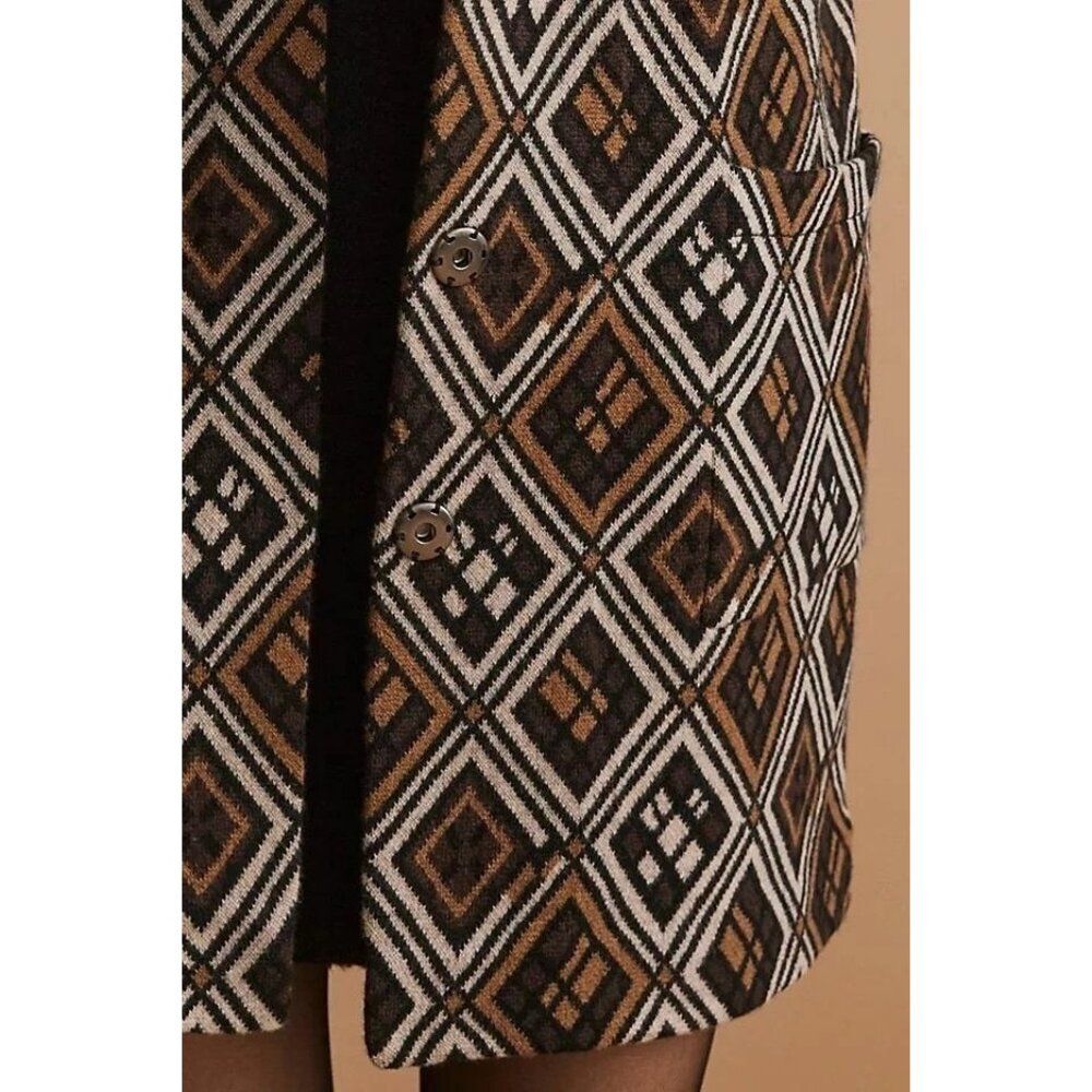 Anthropologie Field Flower Geo Wool Sweater Coat Size Small NEW - Picture 9 of 12